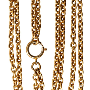 Chanel Vintage Plain Gold Link Chain Necklace
