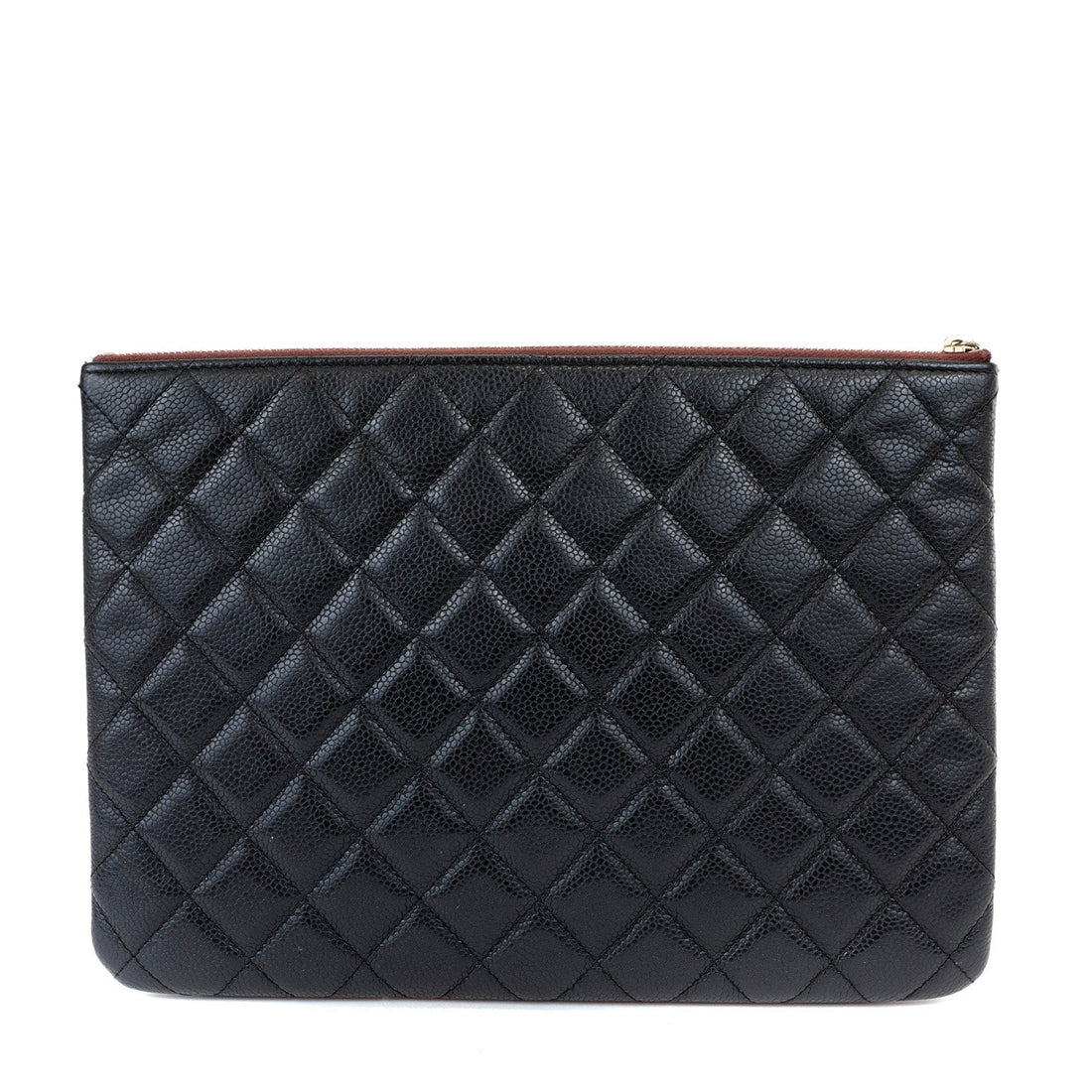 Chanel Small Black Caviar Classic O-Case with Gold Hardware