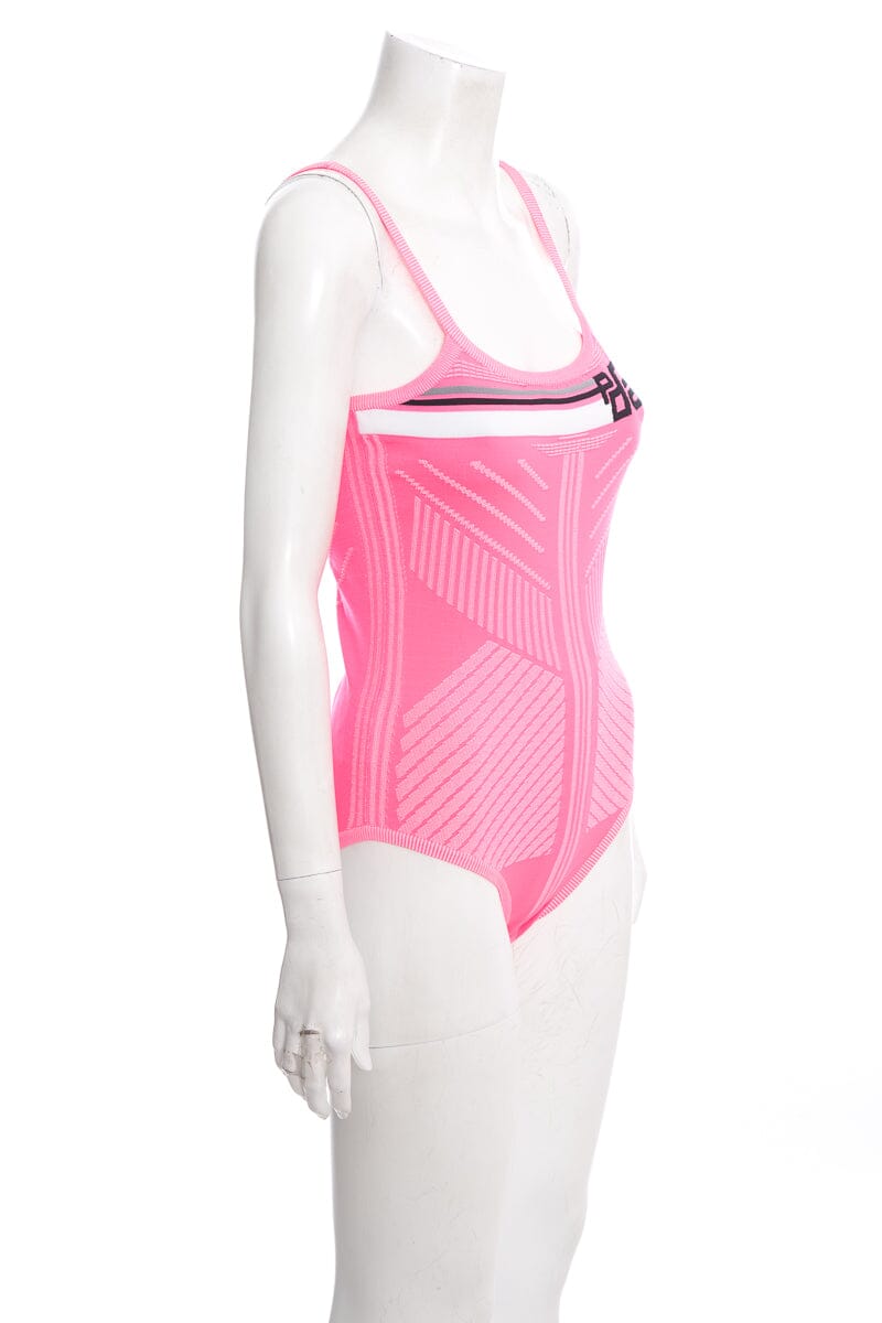 Prada Pink Intarsia Stretch Bodysuit SZ L