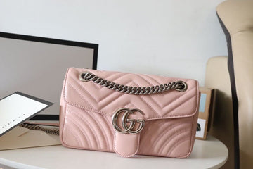 gg Marmont Small Matelassé Shoulder Bag Dusty Pink For Womtlm 10in/26cm gg 443497