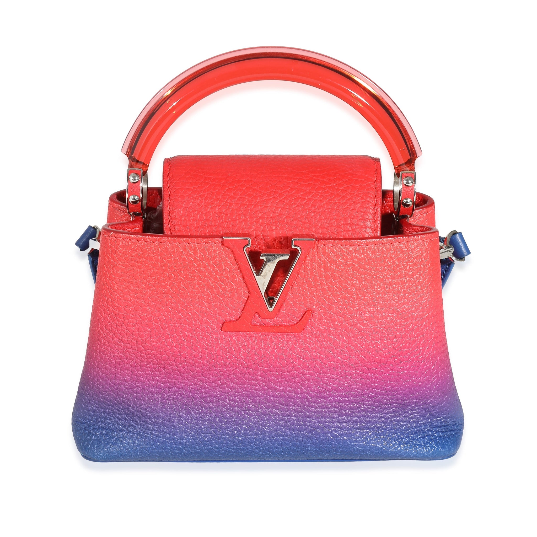LOUIS VUITTON Blue Red Ombre Taurillon Mini Capucines