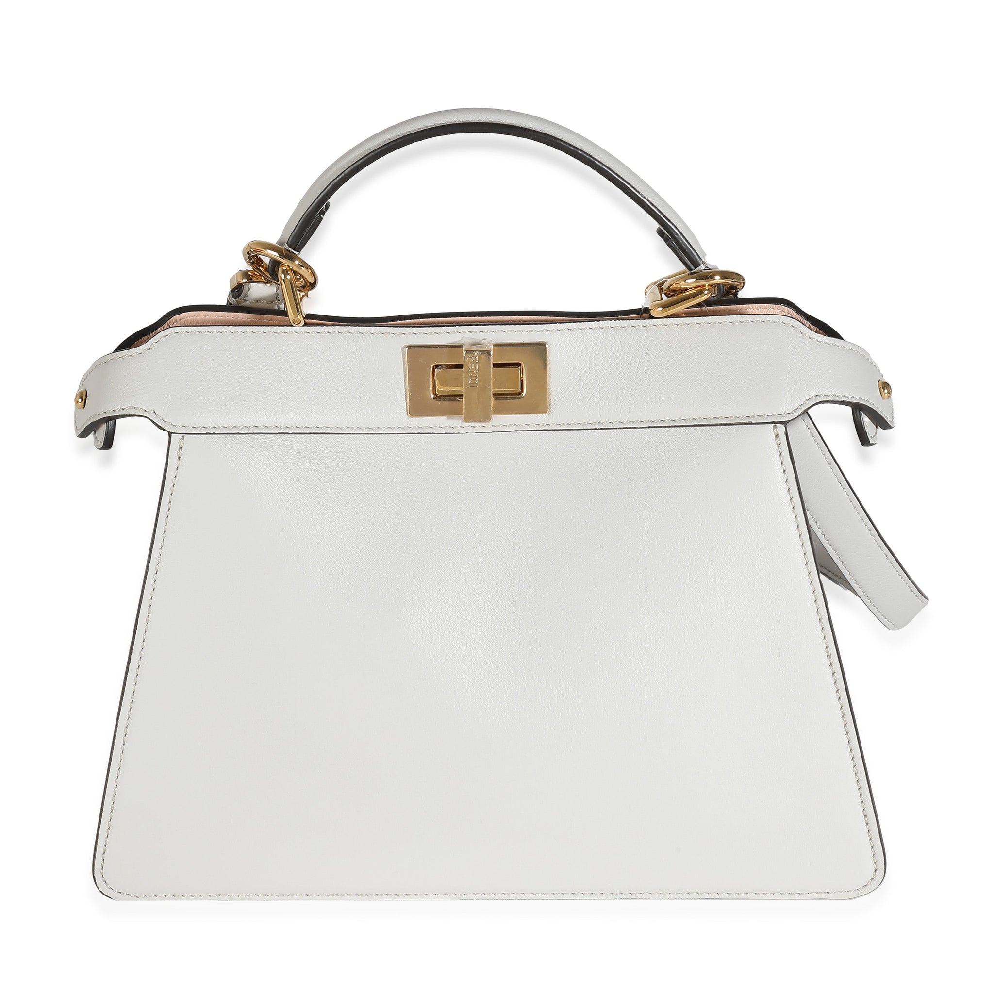 FENDI Grey Light Rose Shiny Nappa Small IseeU Peekaboo