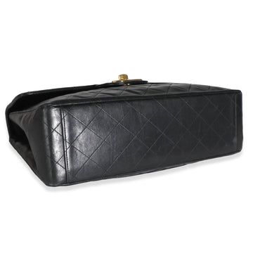 CHANEL Vintage 24K Black Quilted Lambskin Maxi XL Flap Bag