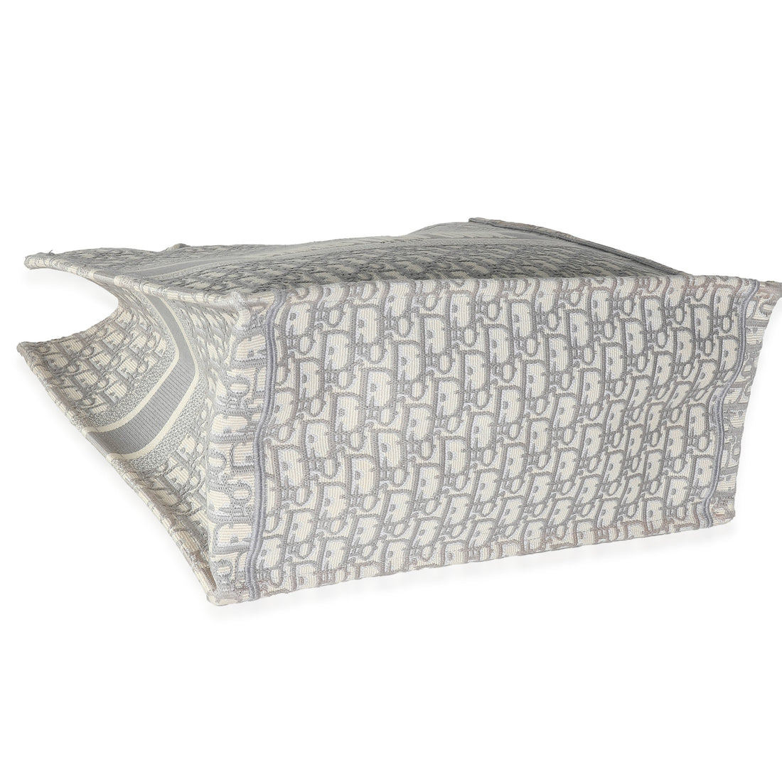 CHRISTIAN DIOR Ecru Gray Oblique Jacquard Large Book Tote