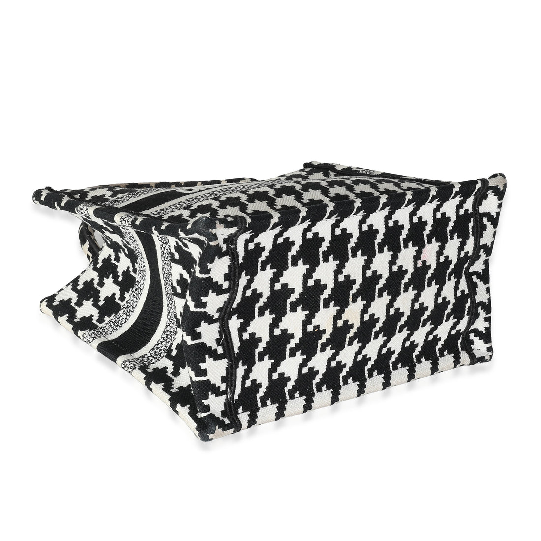 CHRISTIAN DIOR Black White Houndstooth Small Book Tote