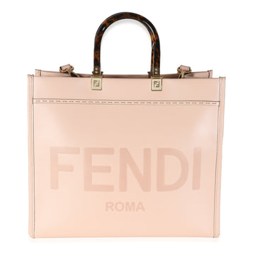 FENDI Light Rose Vitello King Plexiglass Medium Sunshine Shopper Tote