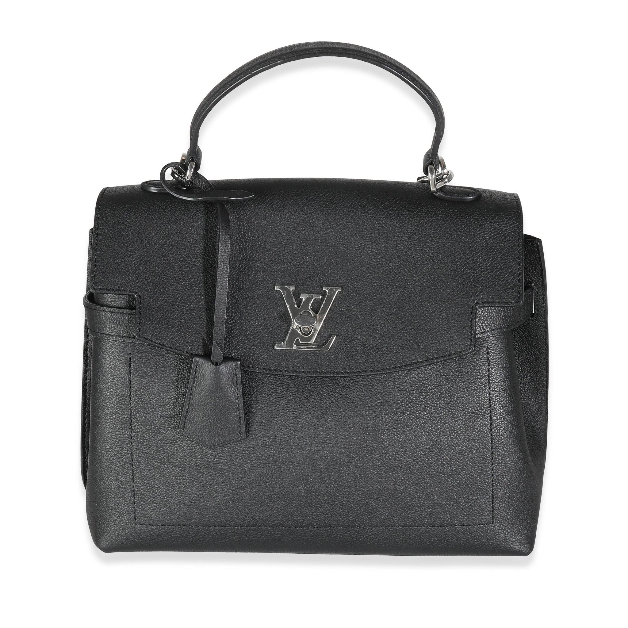 LOUIS VUITTON Black Calfskin Lockme Ever MM