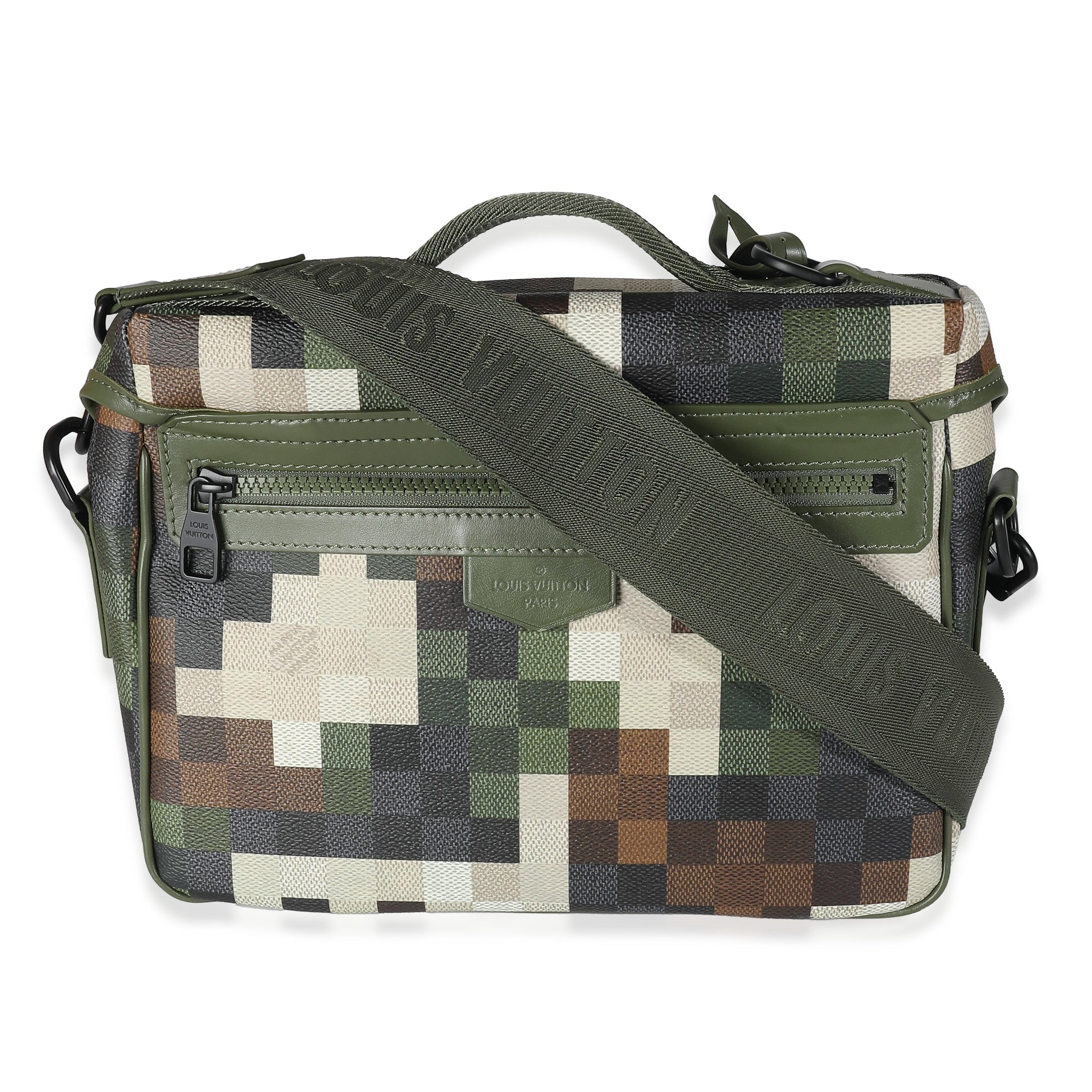 LOUIS VUITTON Green Damoflage Canvas LV Trail Messenger
