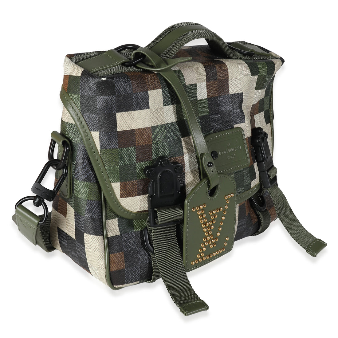 LOUIS VUITTON Green Damoflage Canvas LV Trail Messenger