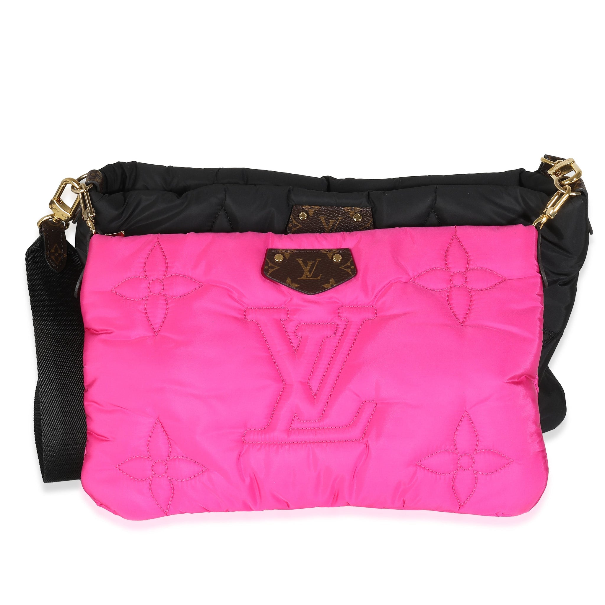 LOUIS VUITTON Black Fuchsia Econyl Monogram Pillow Maxi Multi Pochette Accessori