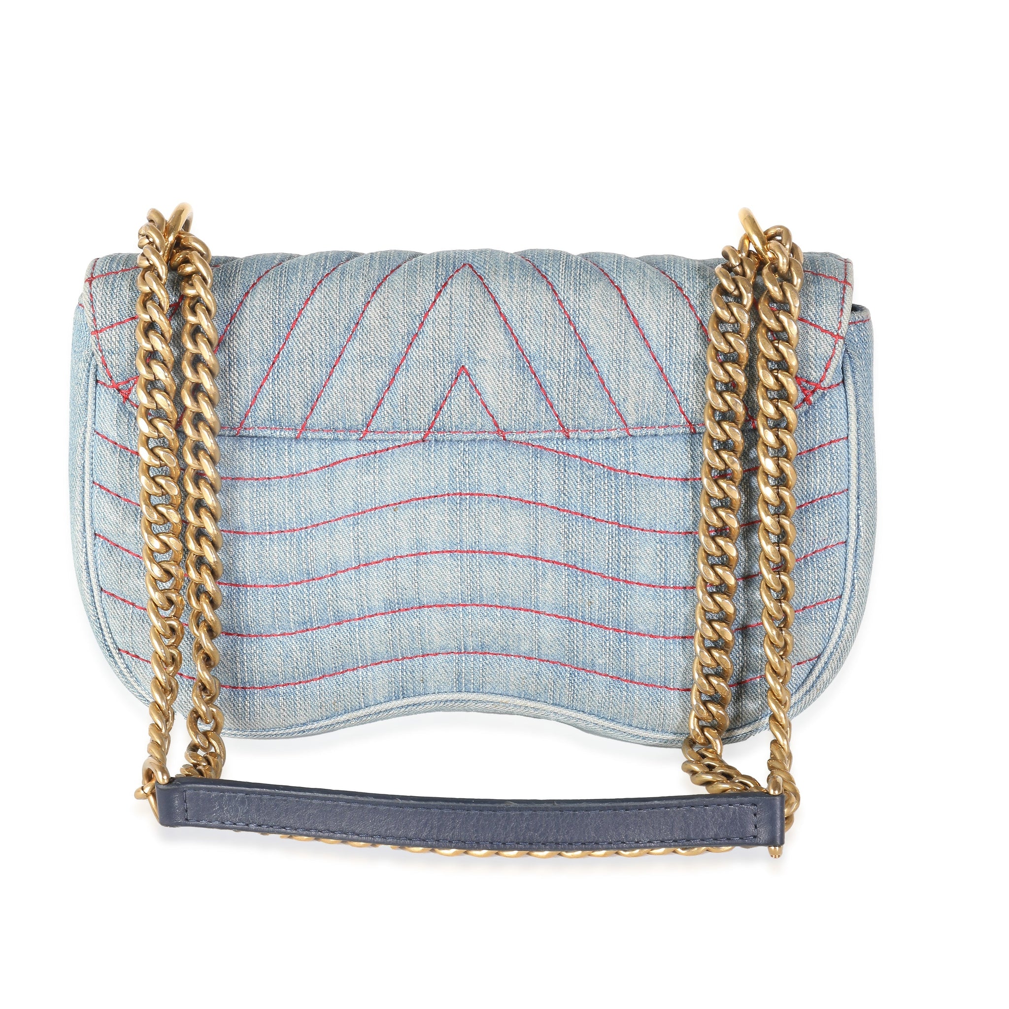 LOUIS VUITTON Blue Denim Patches New Wave Chain MM