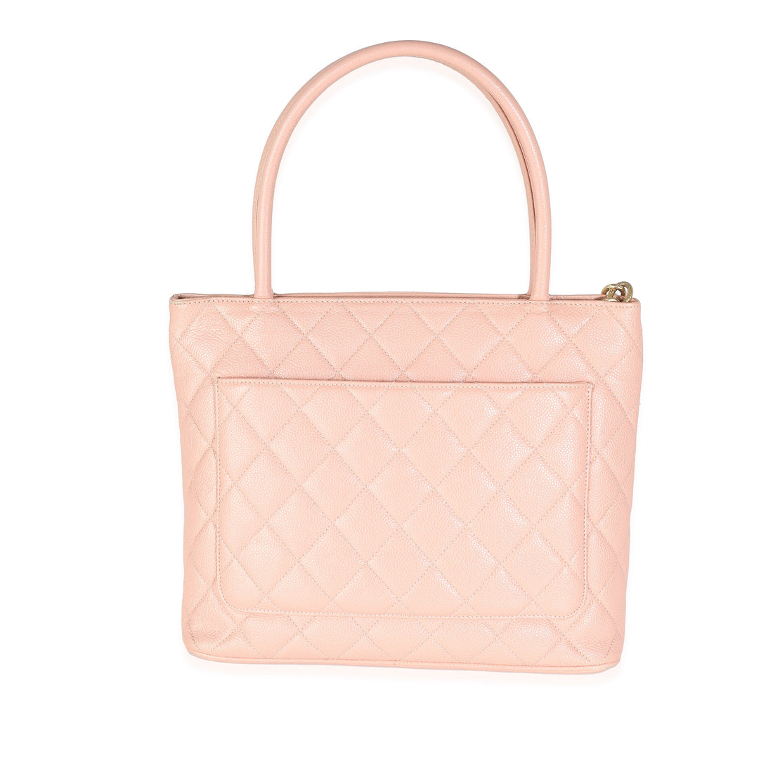 CHANEL Pink Quilted Caviar Medallion Tote