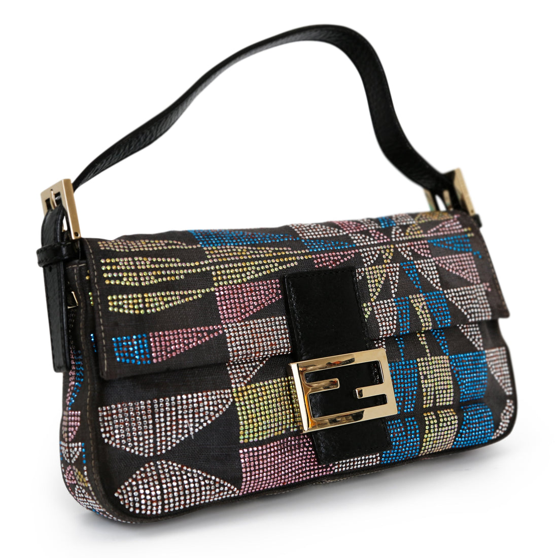 FENDI Multi Glitter Baguette Handbag