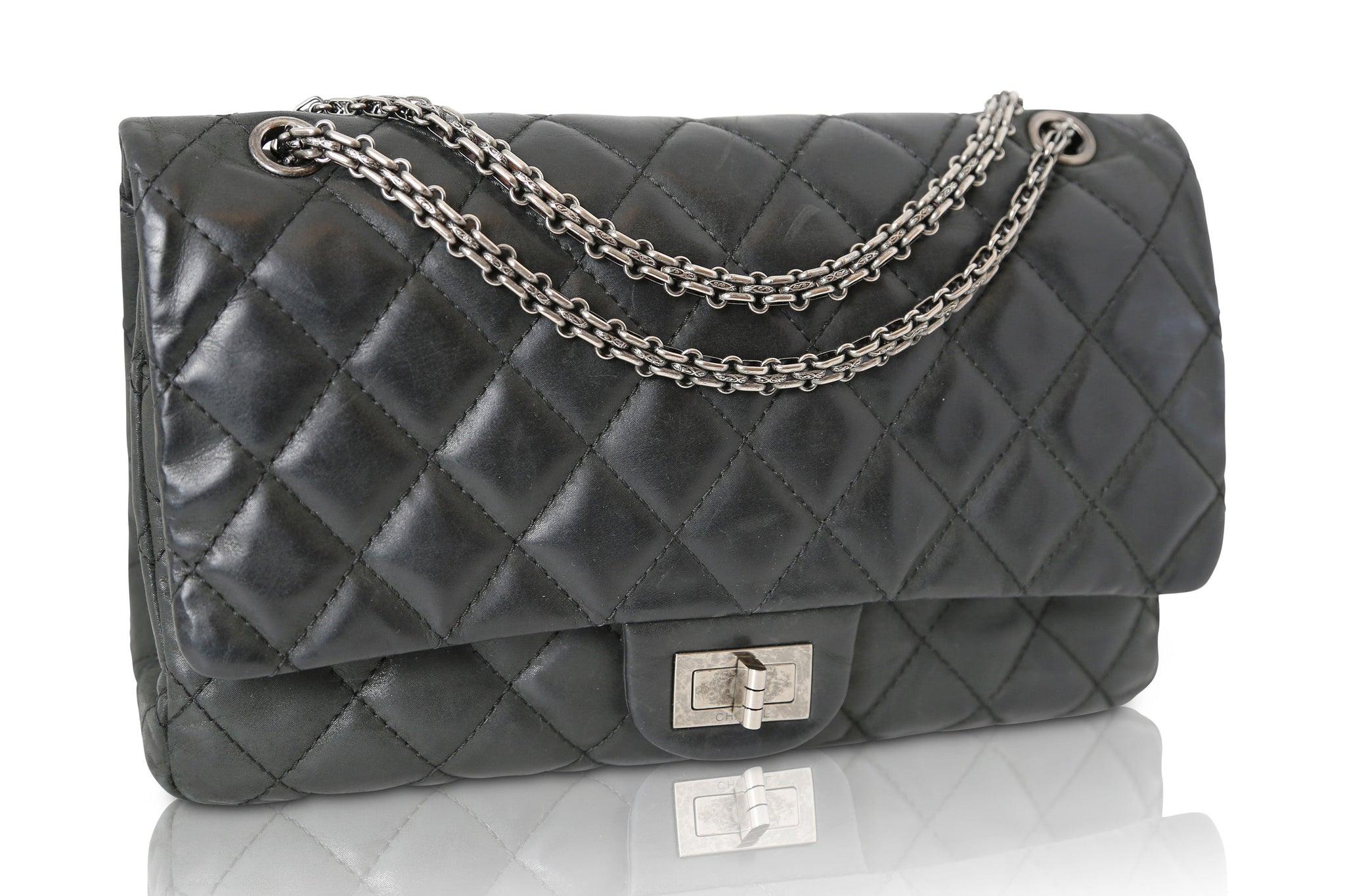 CHANEL Reissue 2.55 Black Quilted Double Flap Bag