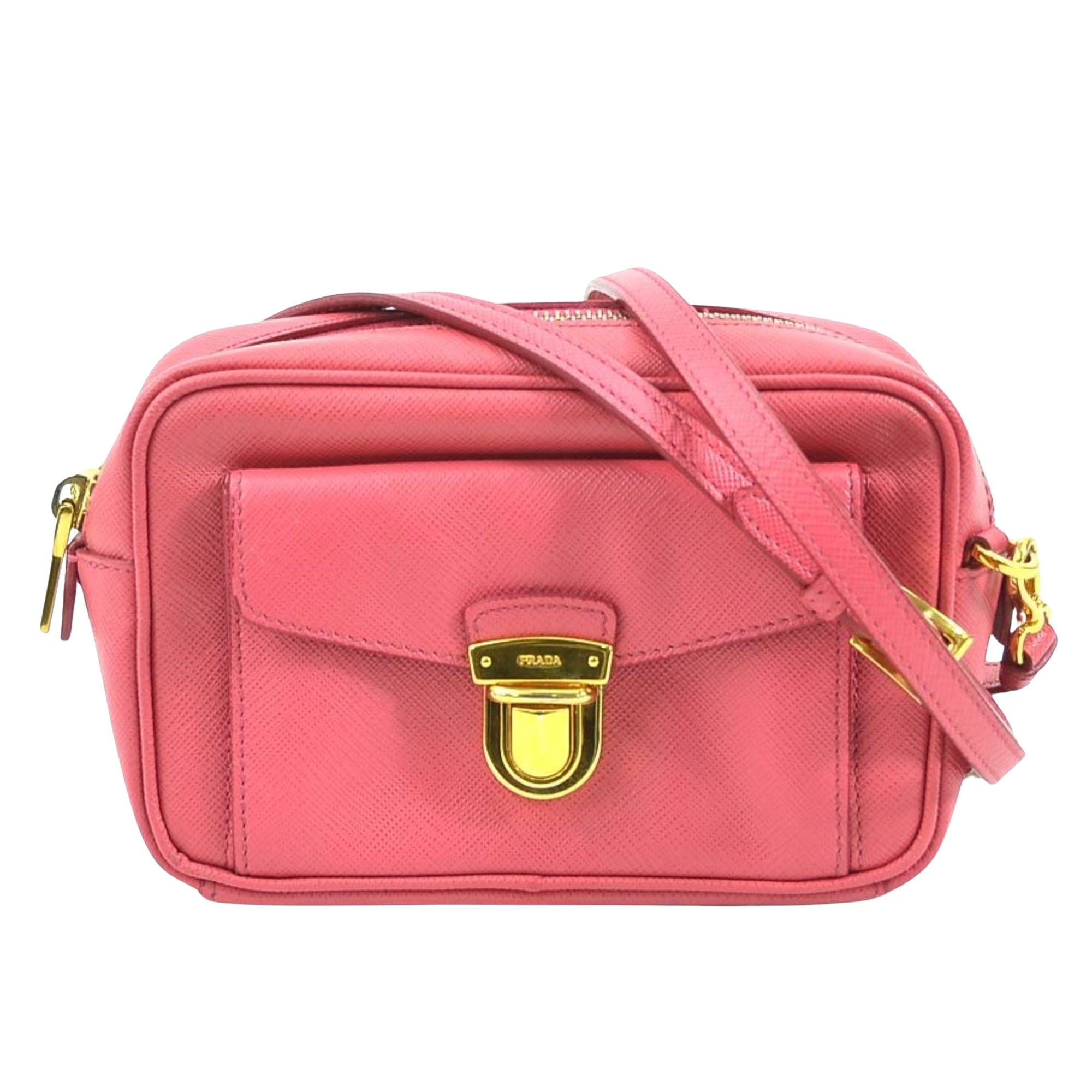 Luxury Pink Leather Shoulder Bag