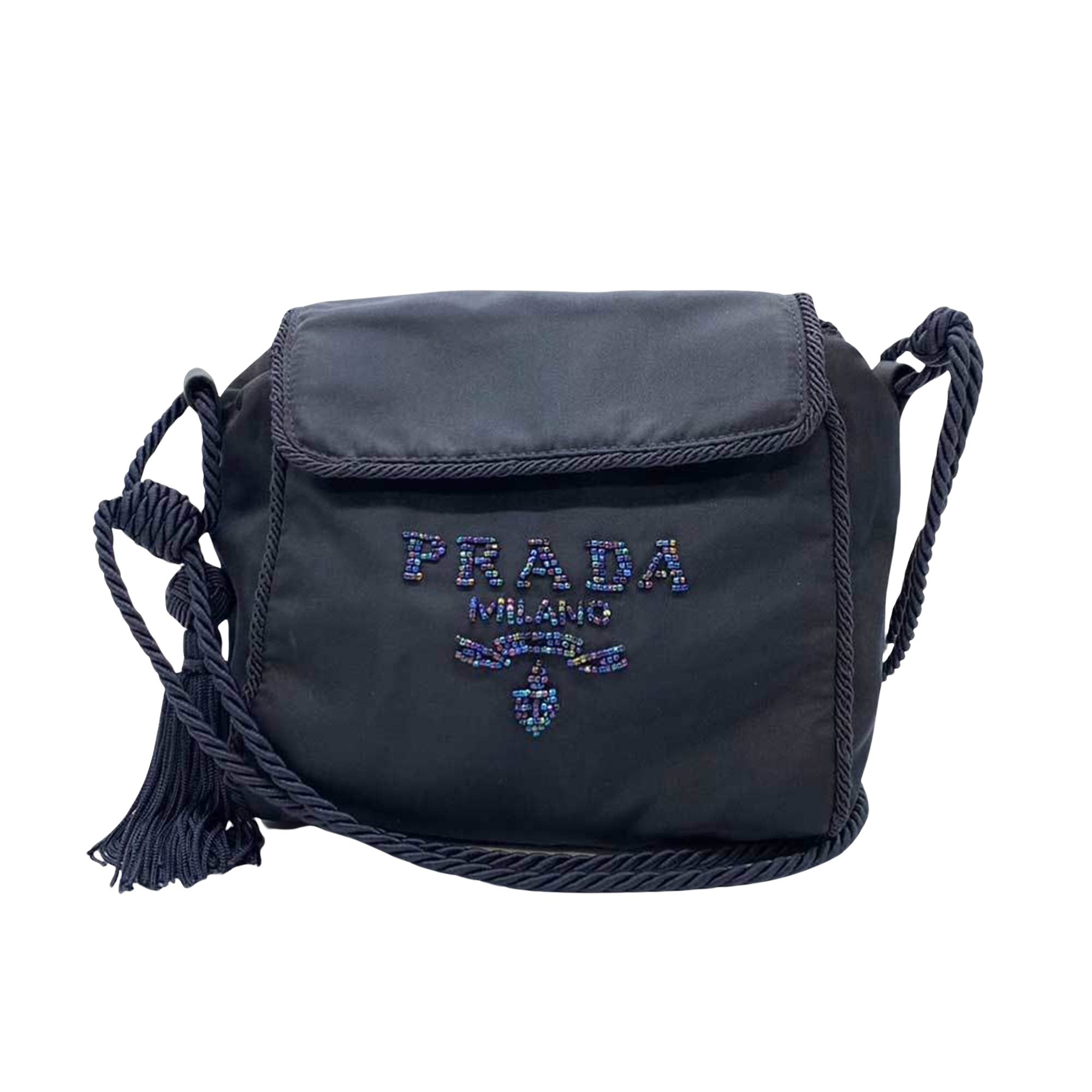 Dark Navy Nylon Shoulder Bag for Women by Prada