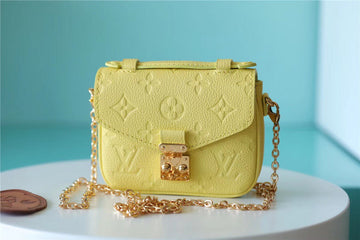 LV Micro Metis Monogram Empreinte Yellow For Womtlm, Womtlm’s Handbags, Shoulder And Crossbody Bags 5.5in/14cm LV M81407