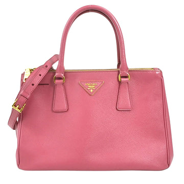 Elegant Pink Saffiano Leather Structured Bag