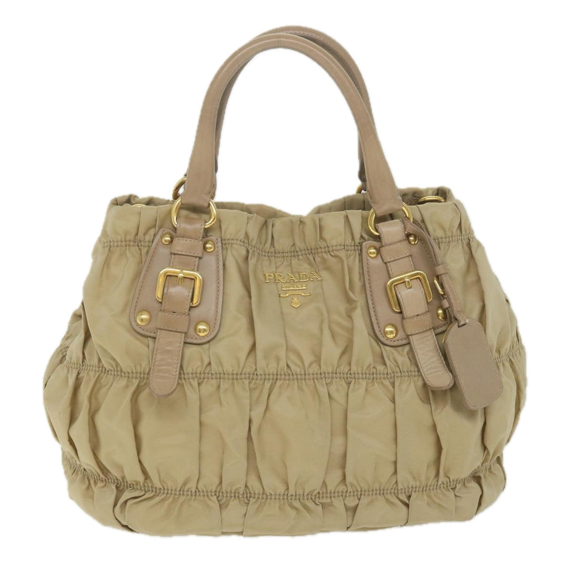 Elegant Beige Synthetic Shoulder Bag with Dust Bag and Guarantee Card