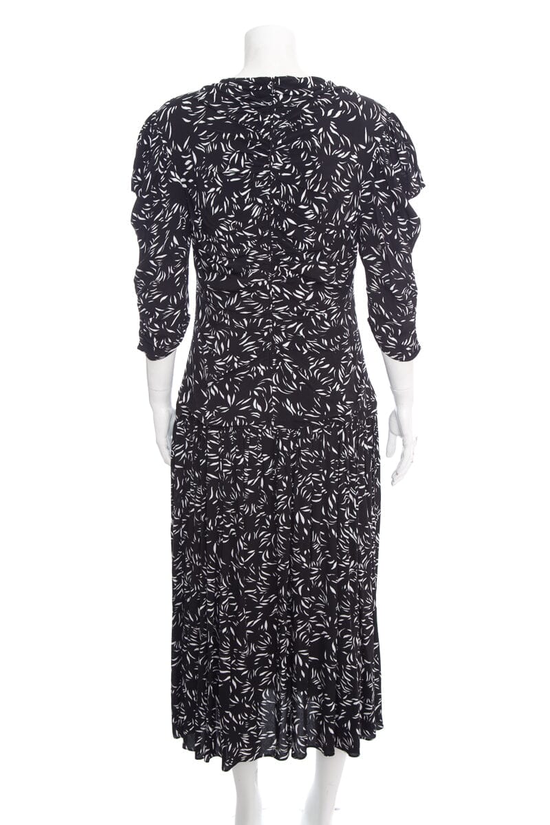 Proenza Schouler Black and White Printed Long Sleeve Maxi Dress SZ 8