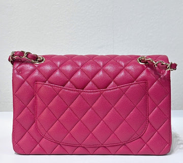 CHANEL Small Classic Double Flap Caviar Quilted Red GHW ?