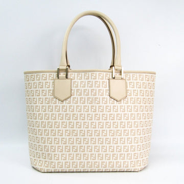 Fendi White Zucchino Canvas Tote  (SHA-10679)
