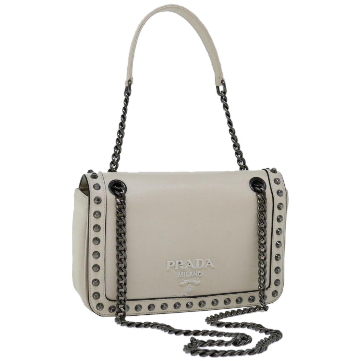 Beige Leather Shoulder Bag with Dual Carrying Options