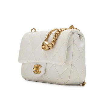 CHANEL ?CHANEL?MINI TRASSE Turnlock Chain Shoulder Caviar S White  Shoulder Bag Mini Shoulder Bag  Bag Hybrid ? Ship?