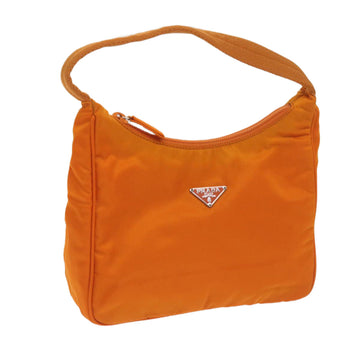 Orange Nylon Hand Bag with Prada Logo Plaque