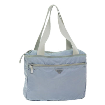 Light Blue Nylon Tote Bag with Spacious Design and Modern Aesthetic
