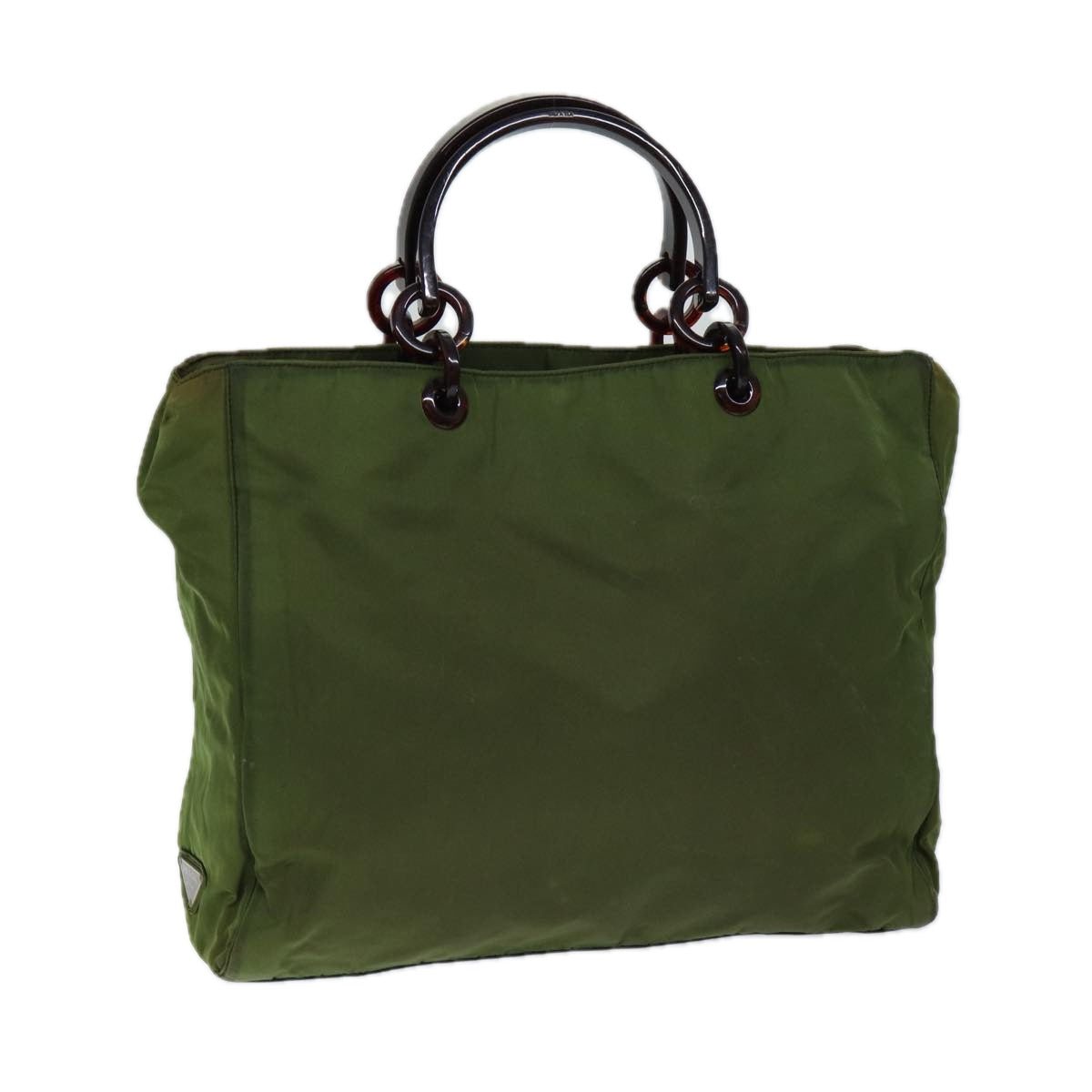 Khaki Nylon Handbag with Iconic Design and Premium Fabric by Italian Luxury Brand