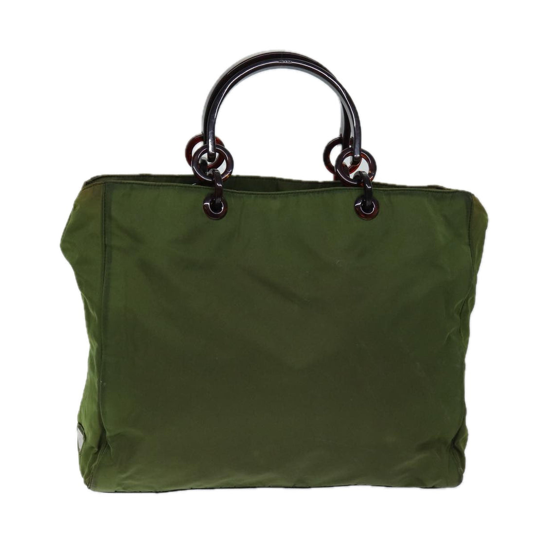 Khaki Nylon Handbag with Iconic Design and Premium Fabric by Italian Luxury Brand