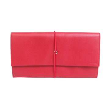 Red Leather Bi-Fold Wallet with Spacious Design and Timeless Allure