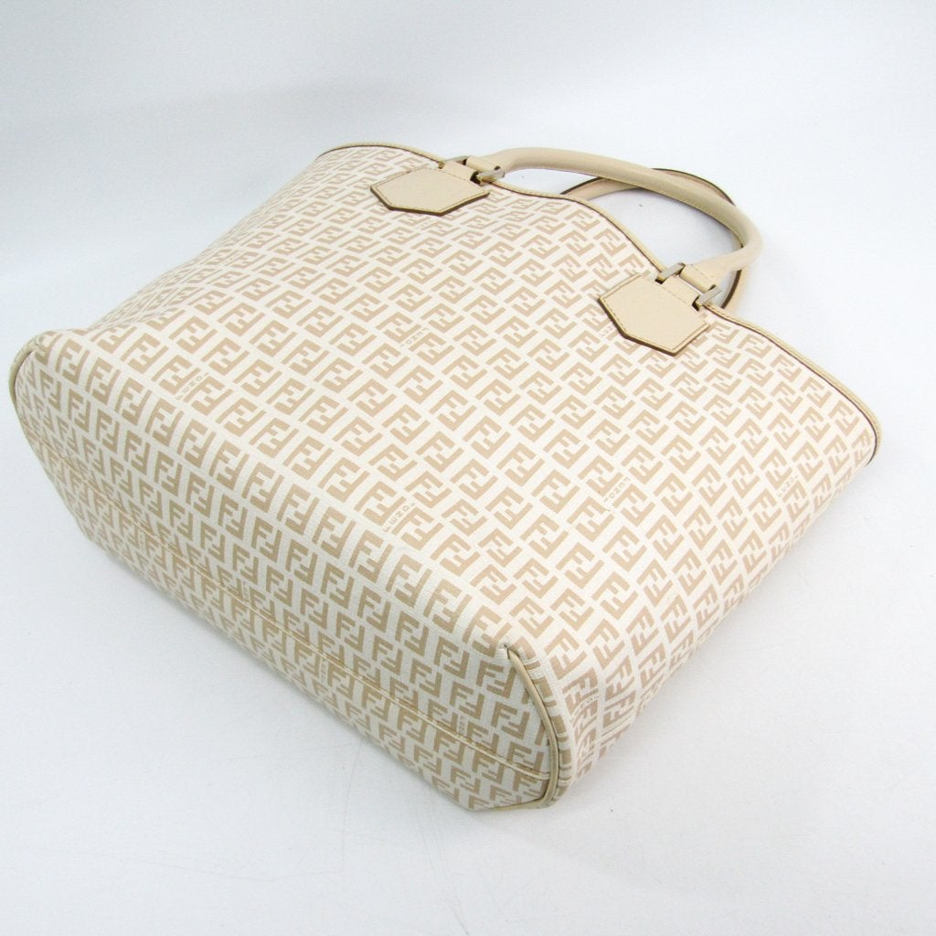 Fendi White Zucchino Canvas Tote  (SHA-10679)