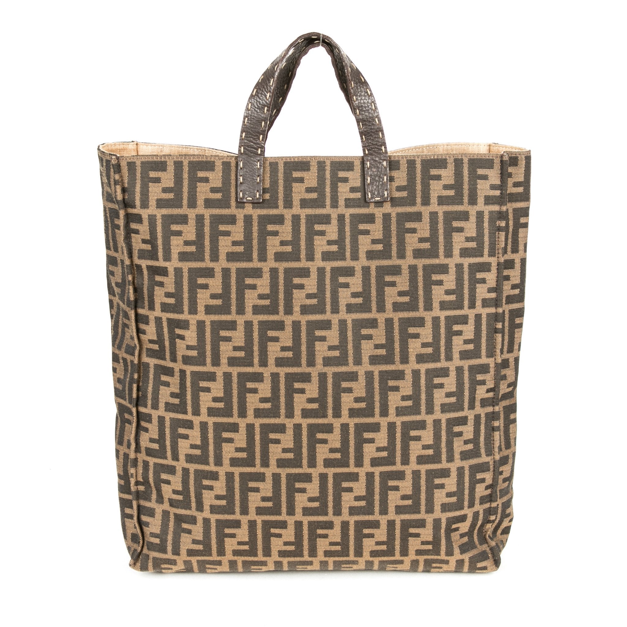 Fendi Tobacco Zucca Selleria Special Large Shopping Tote Bag (Indistinguishable)