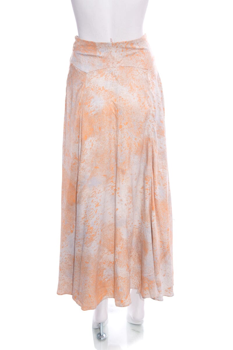 Free People Peach & Gray Printed Skirt SZ 2 NWT