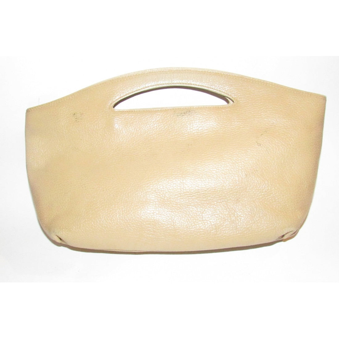 Vintage, Givenchy camel-coloured textured leather, large tote with a leather port hole/punch in the center of the top handle