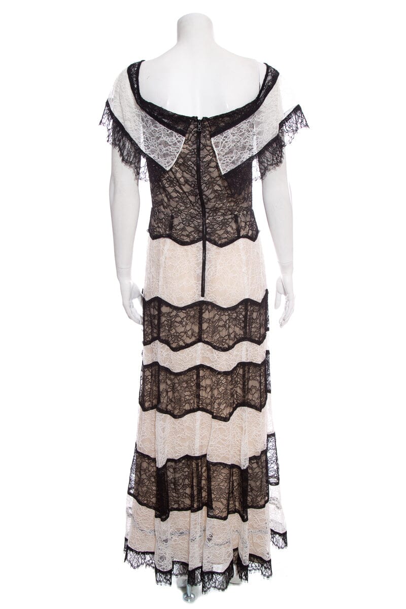 Alice & Olivia Black & White Lace Sleeveless Dress SZ 10