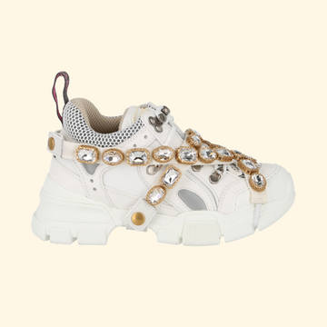 Gucci Flashtrek Chunky Leather Sneakers, White,
