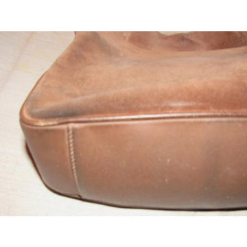 Gucci Vintage Mocha Brown Suede And Leather Hobo Bag