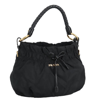 Prada Drawstring Bucket Bag Black Nylon