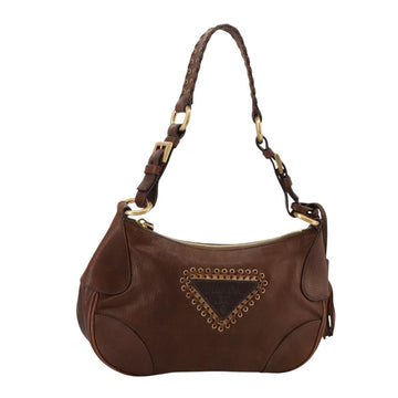 Leather Shoulder Bag Braided Strap