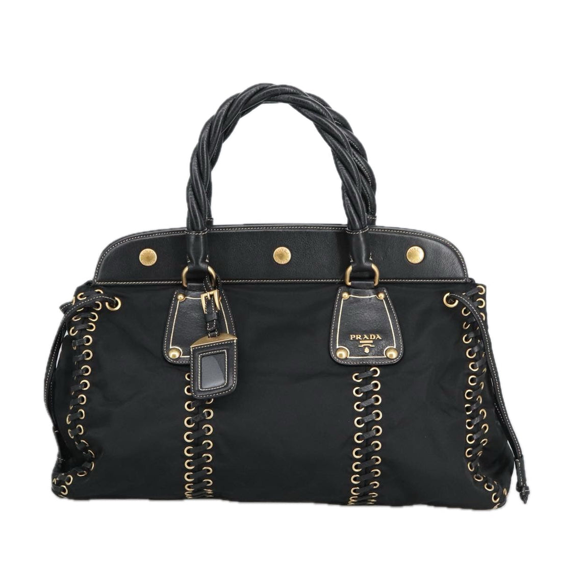Tessuto LaceUp Nylon Handbag