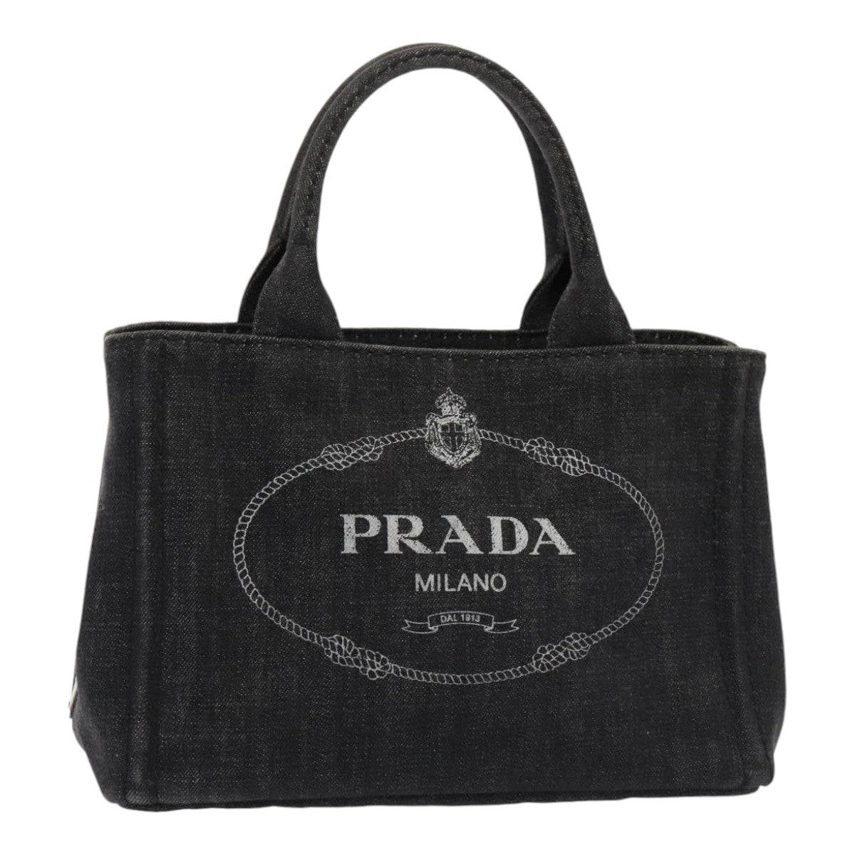 Denim Tote Bag Black Logo