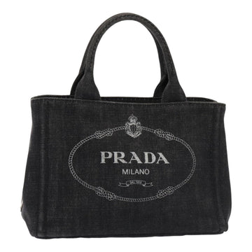 Denim Tote Bag Black Logo