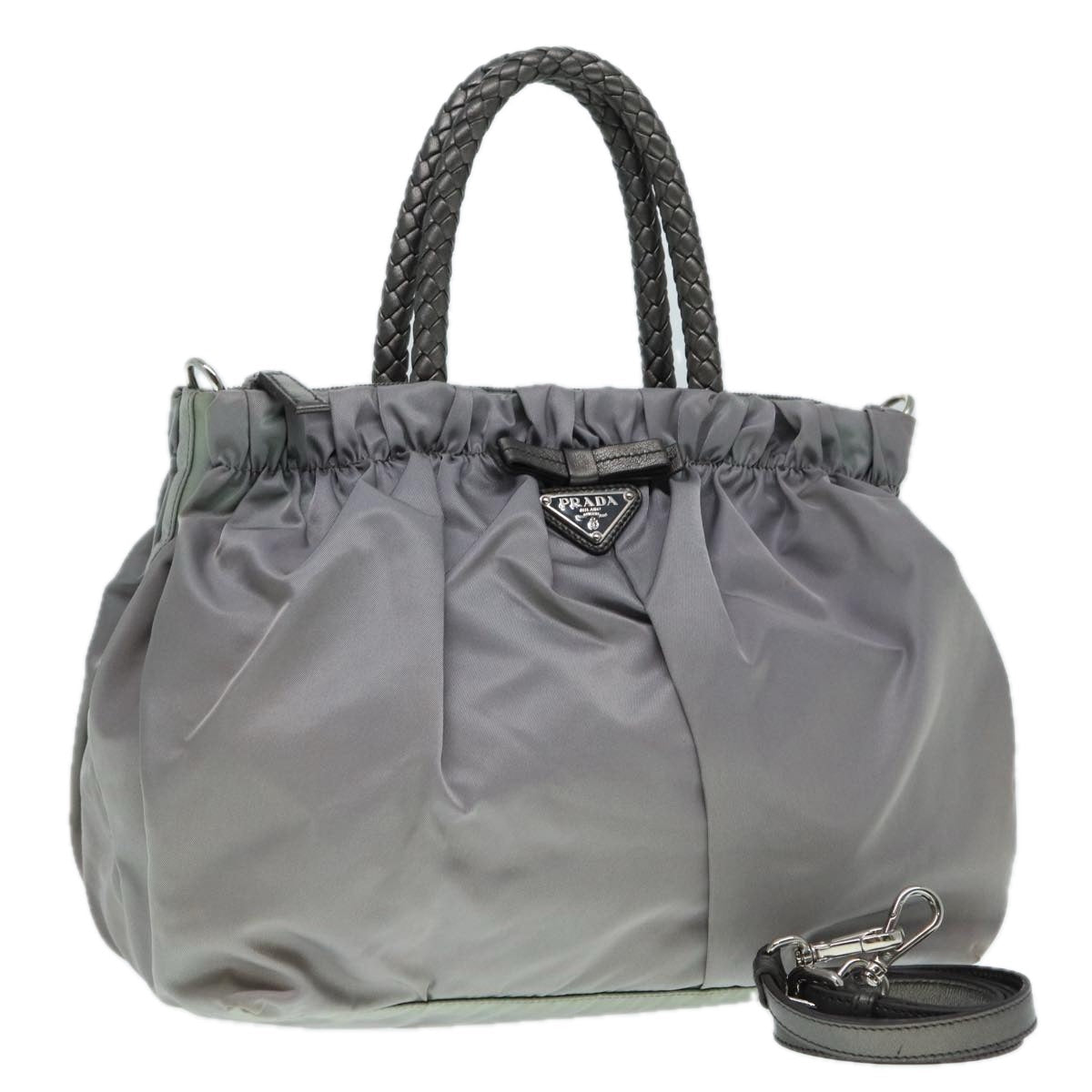 Tessuto Vela Drawstring Bag Grey