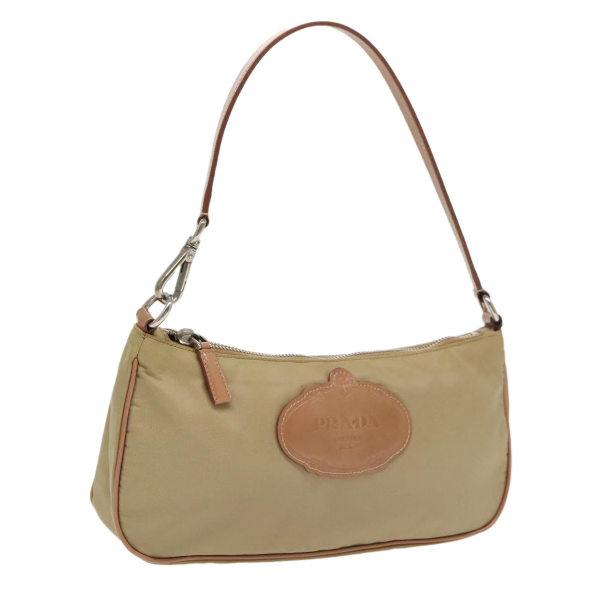 Nylon Shoulder Bag Beige