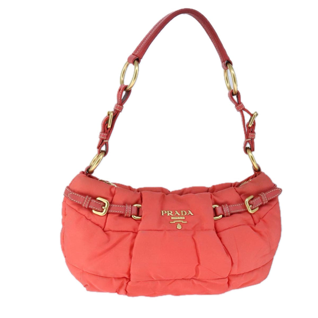 Synthetic Shoulder Bag with Adjustable Strap and Metal Fittings