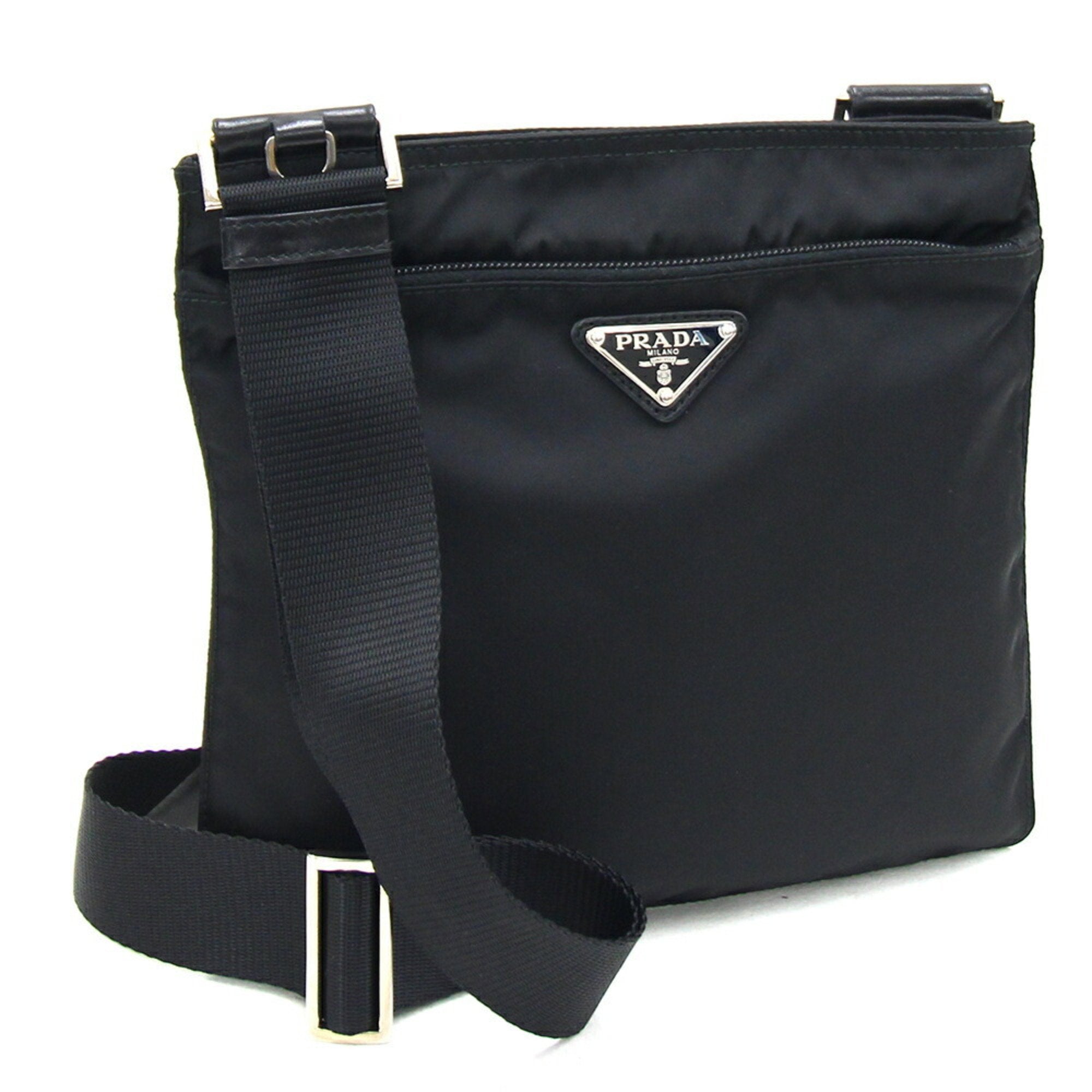 Tessuto Shoulder Bag Black Nylon