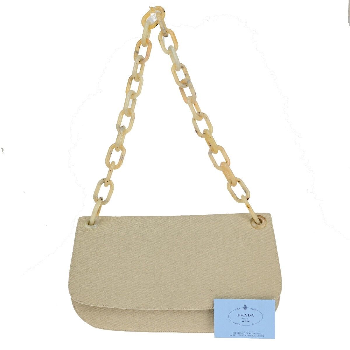 Refined Rectangular Canvas Shoulder Bag with Silver Hardware